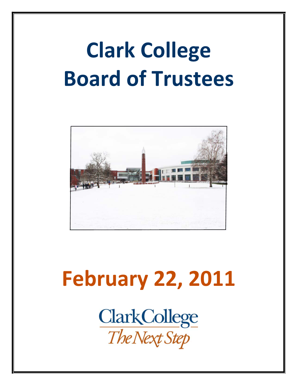 Clark College Board of Trustees Goals 2010-2011