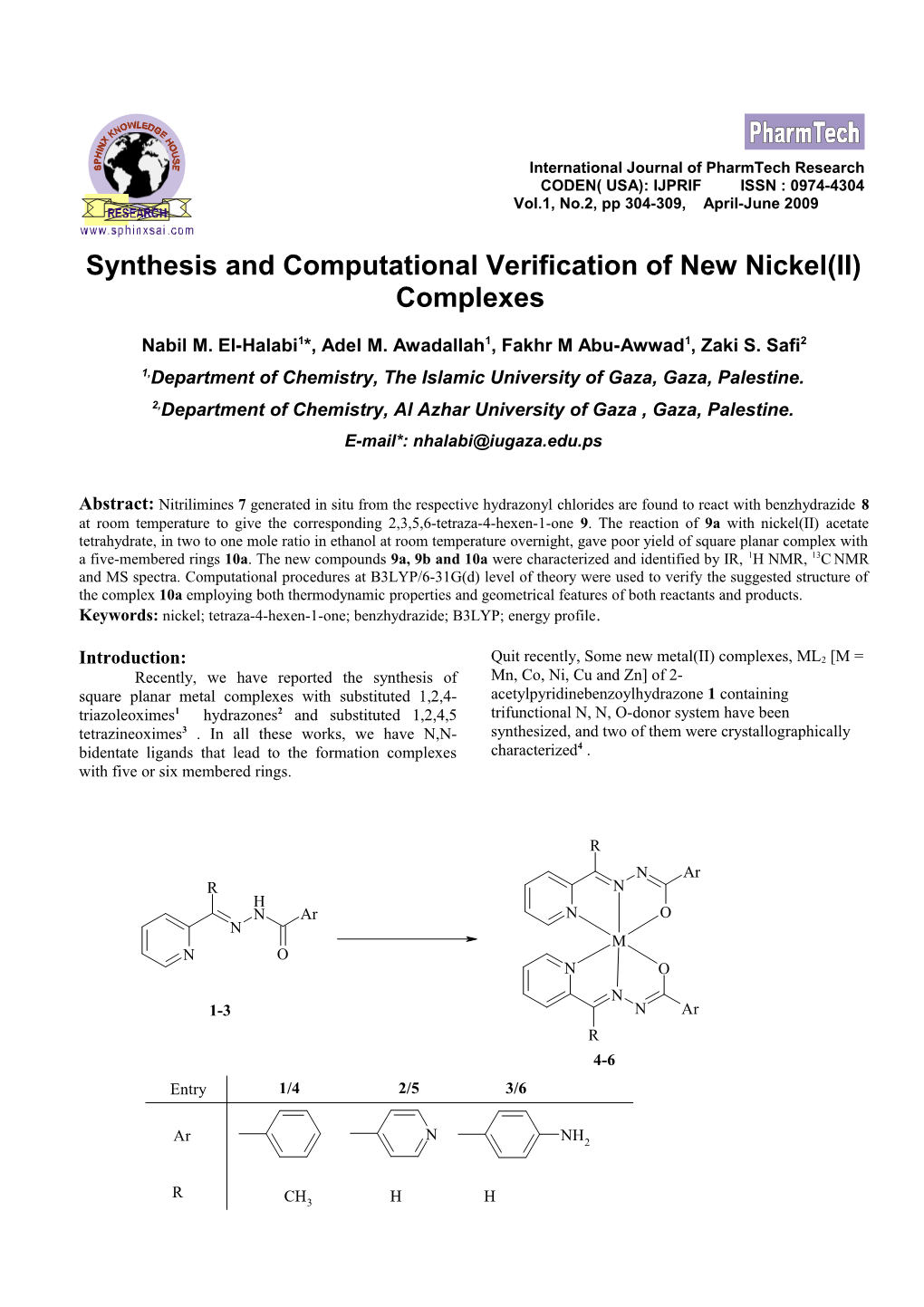 International Journal of Pharmtech Research