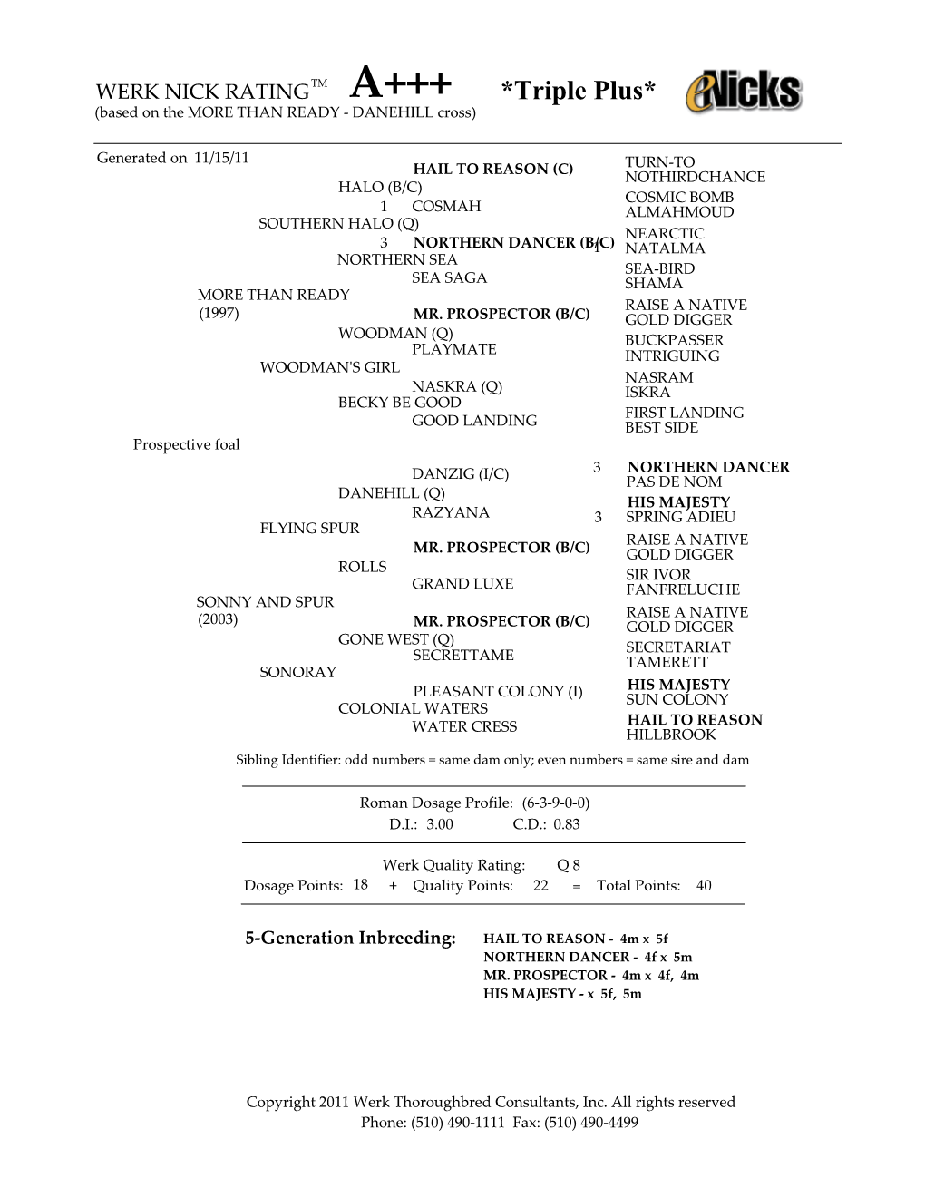 Pedigree Rating and Explanation