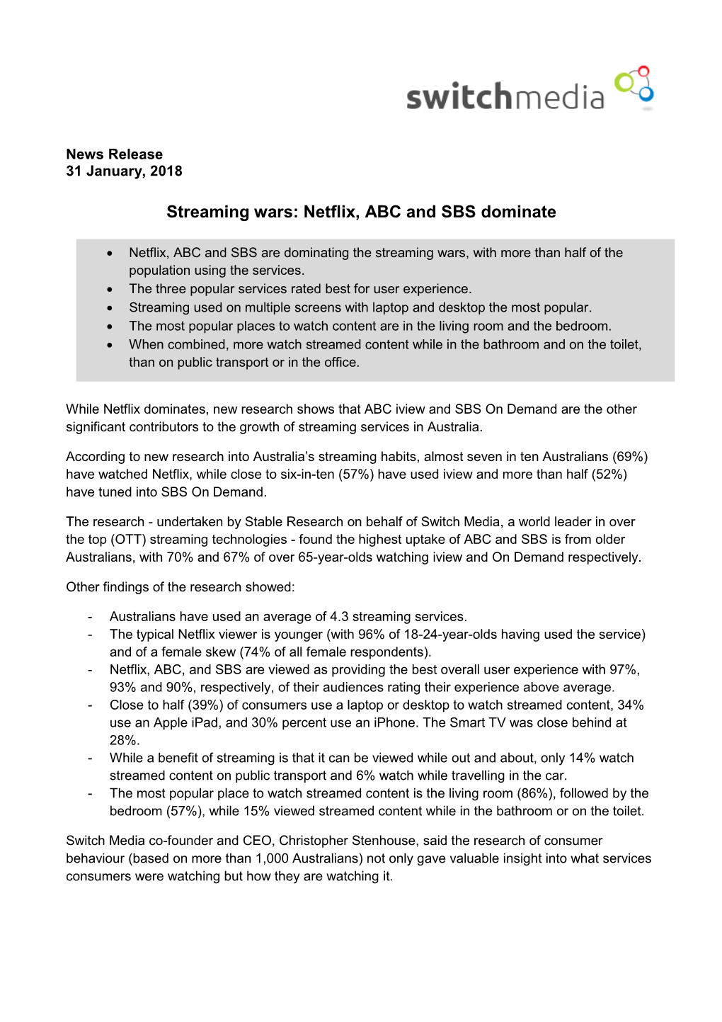 Streaming Wars: Netflix, ABC and SBS Dominate