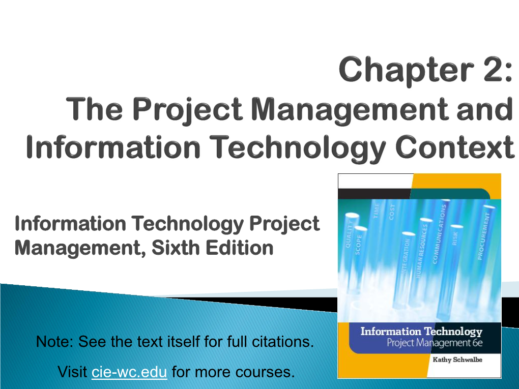 Information Technology Project Management, Sixth Edition