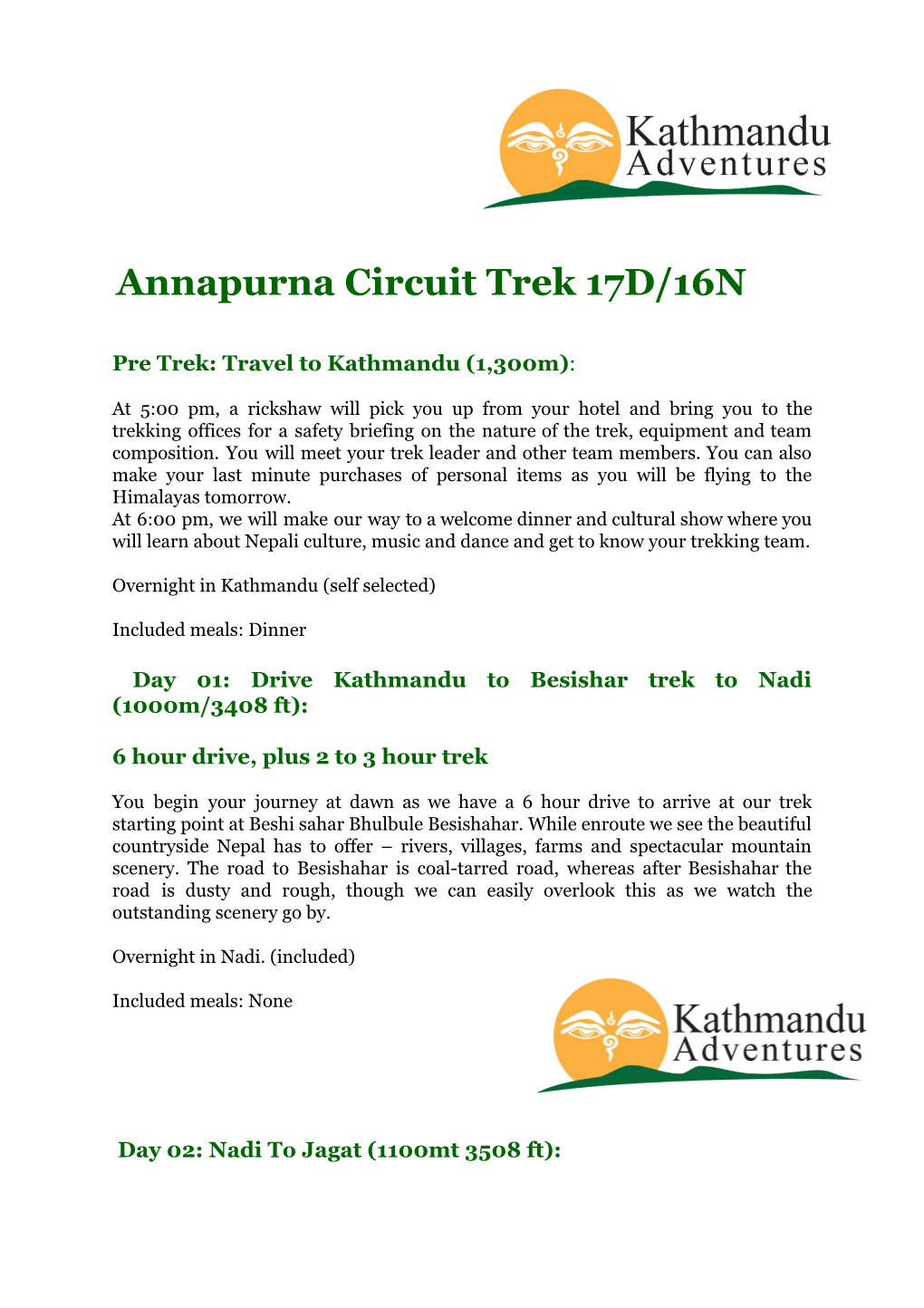 ​Annapurna Circuit Trek 17D/16N