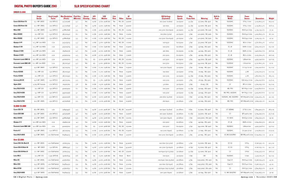 Digital Photo Buyer's Guide 2010