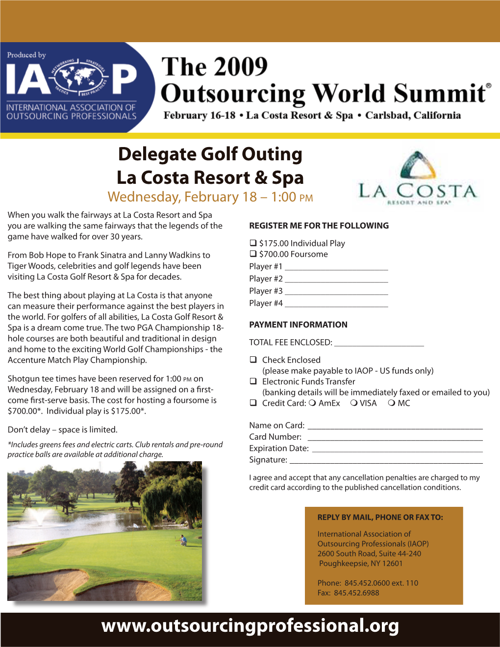 Delegate Golf Outing La Costa Resort & Spa Www