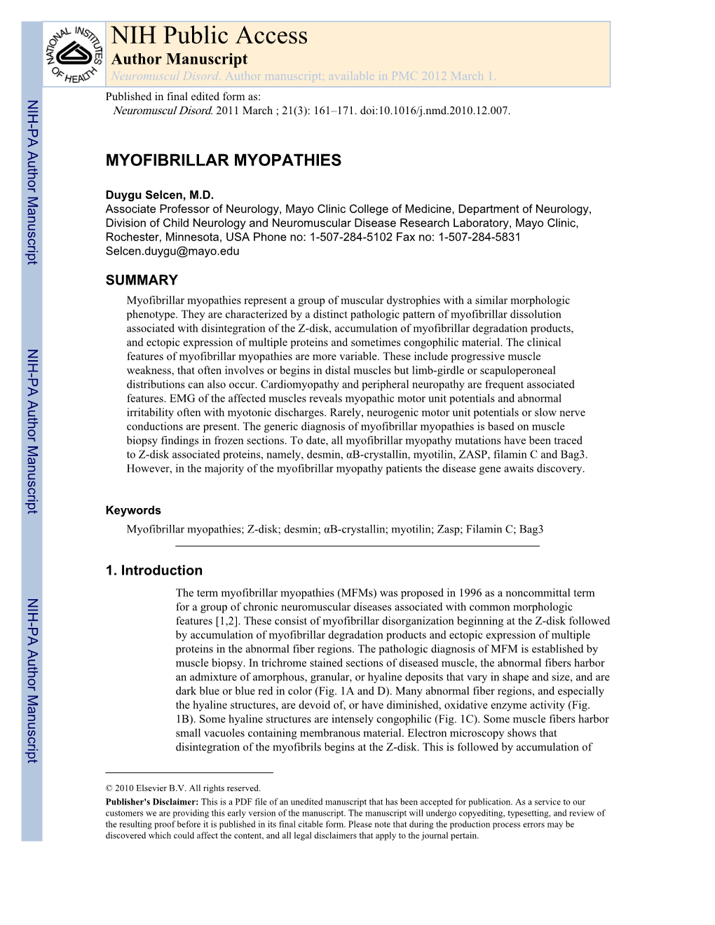 NIH Public Access Author Manuscript Neuromuscul Disord