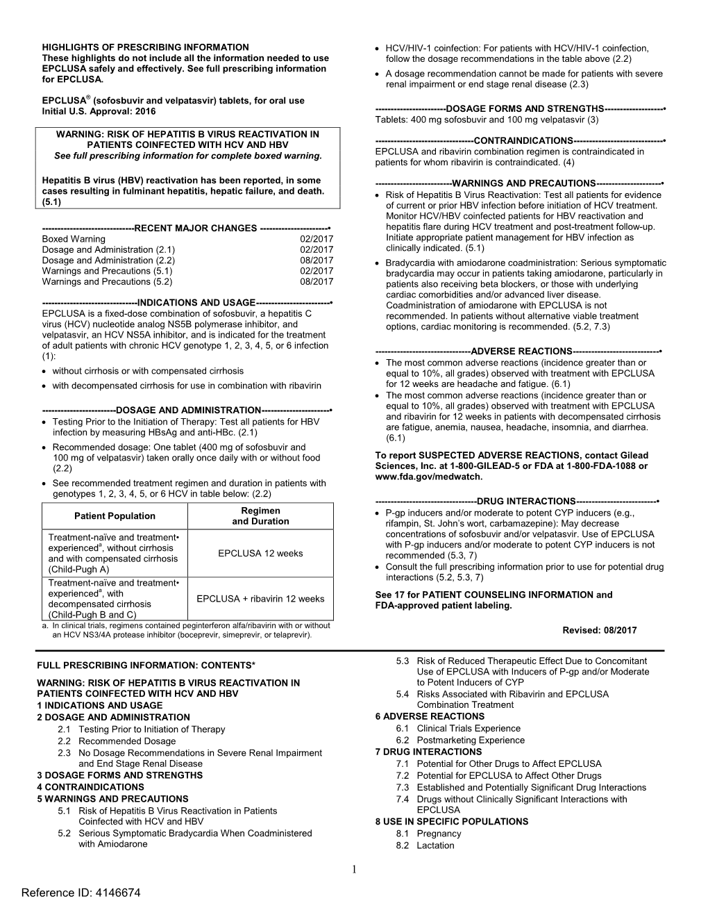 EPCLUSA (Sofosbuvir and Velpatasvir)