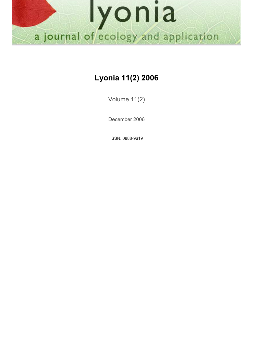 Lyonia 11(2) 2006