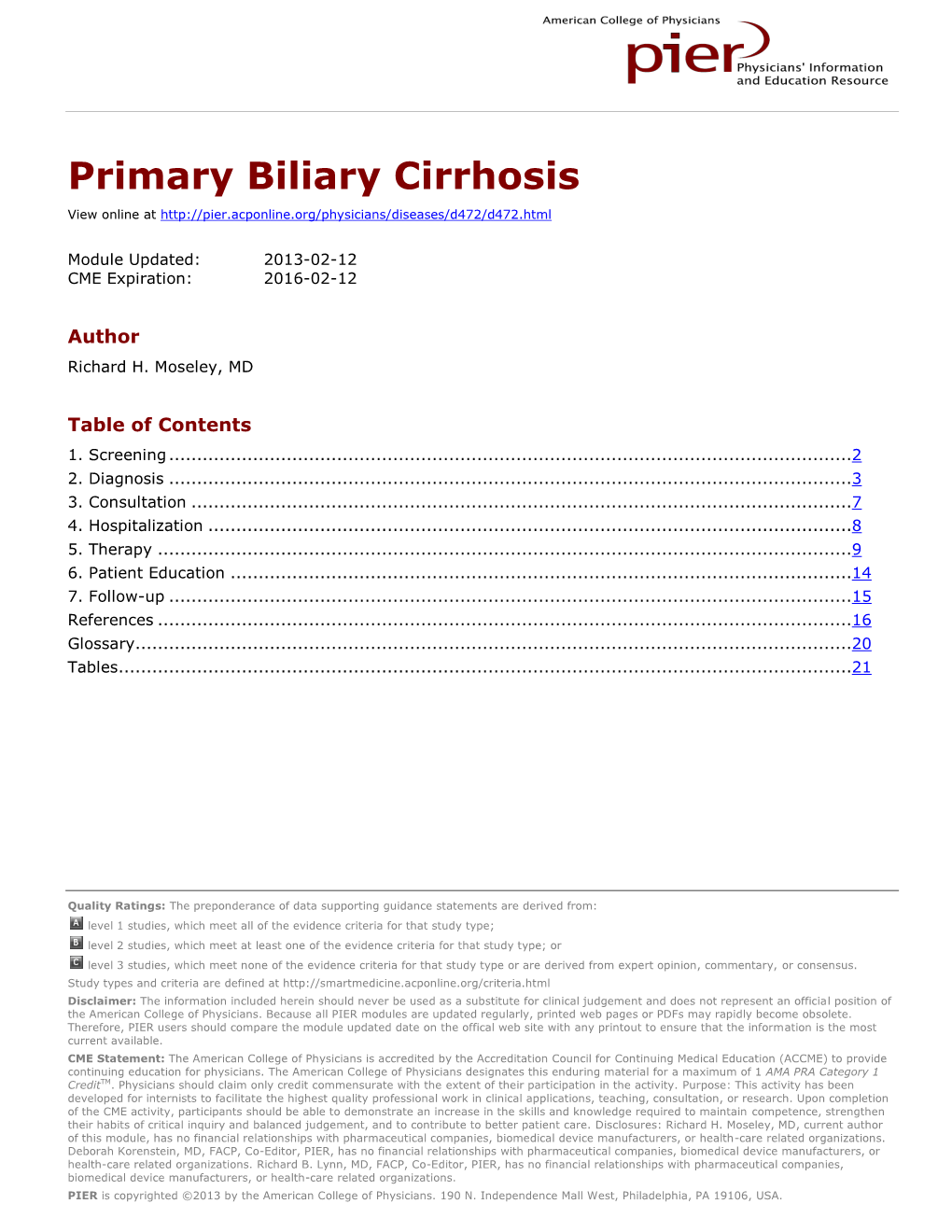 Primary Biliary Cirrhosis View Online At