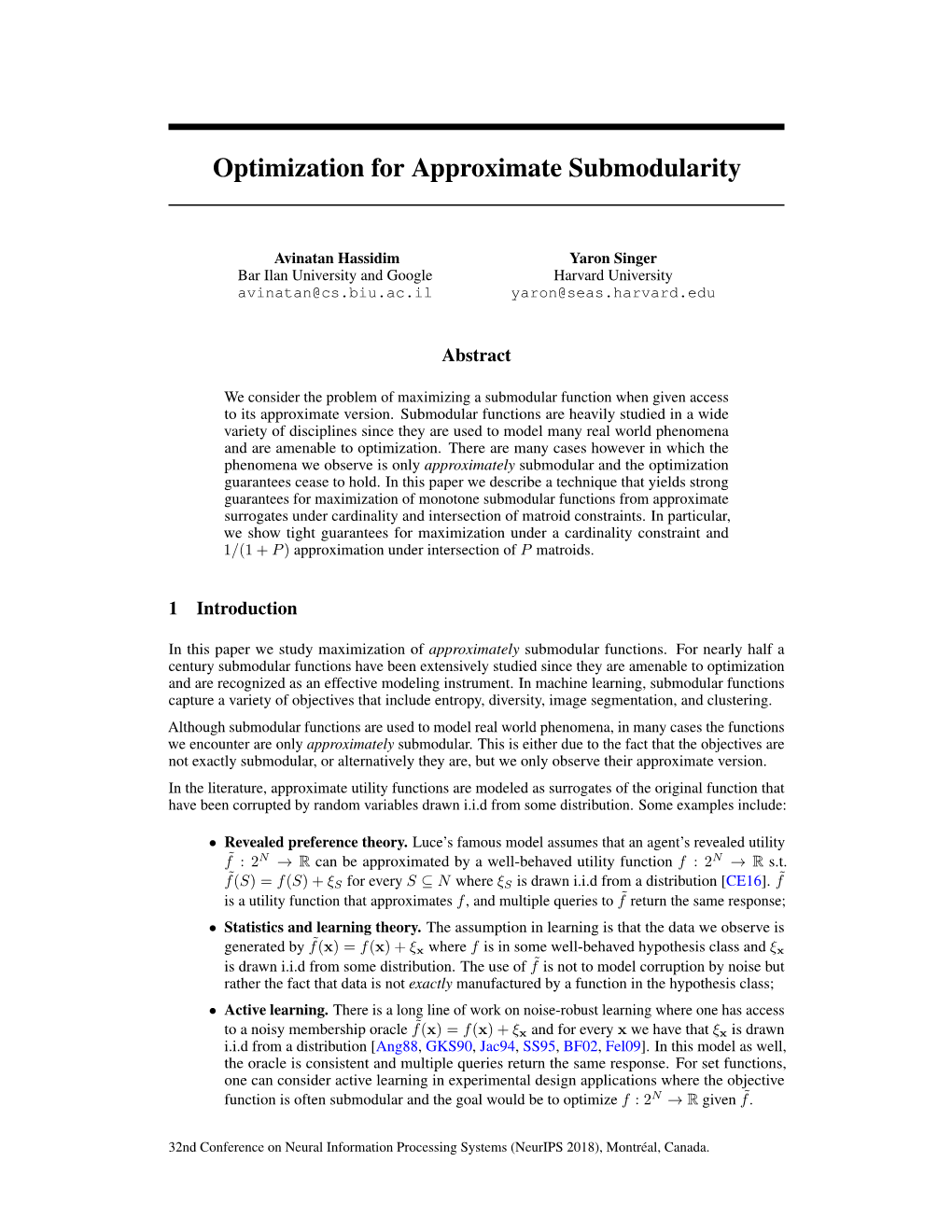 Optimization for Approximate Submodularity
