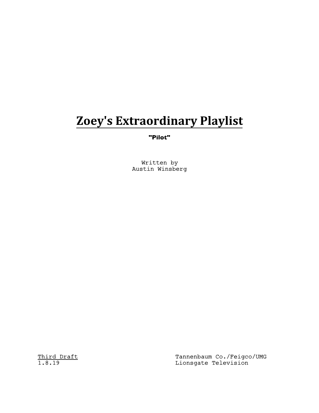 Zoey's Extraordinary Playlist