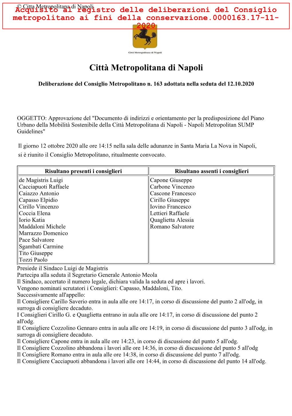 Documento Di Indirizzi E Orientamento Per