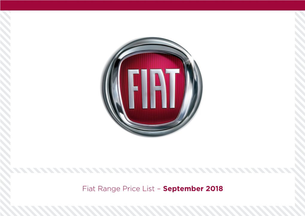 Fiat Range Price List – September 2018