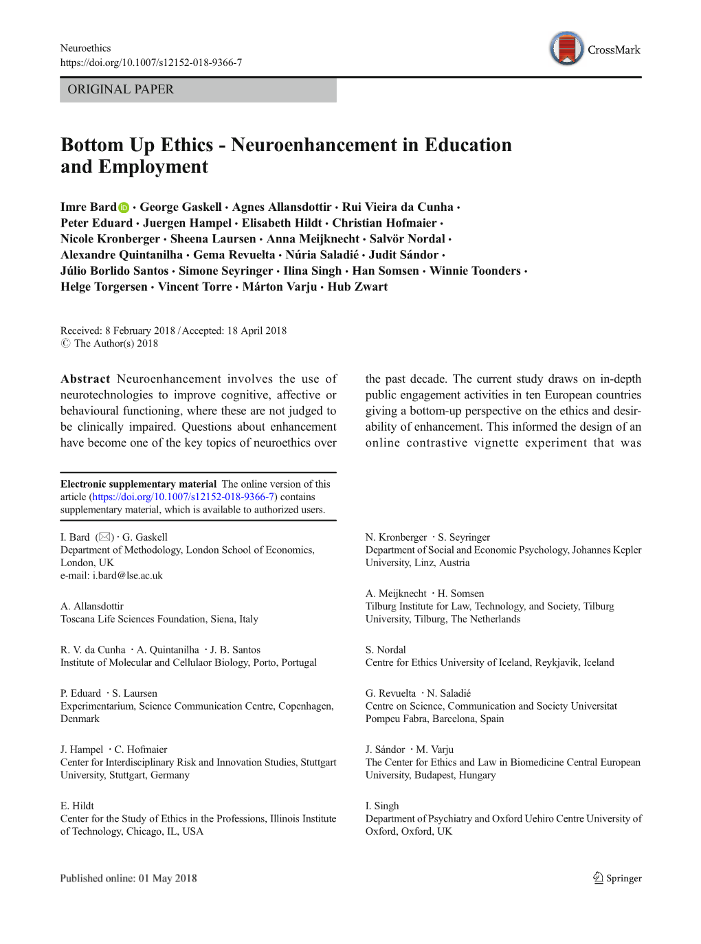 Neuroenhancement in Education and Employment