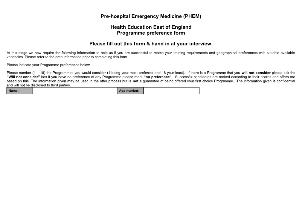 Pre-Hospital Emergency Medicine (PHEM)