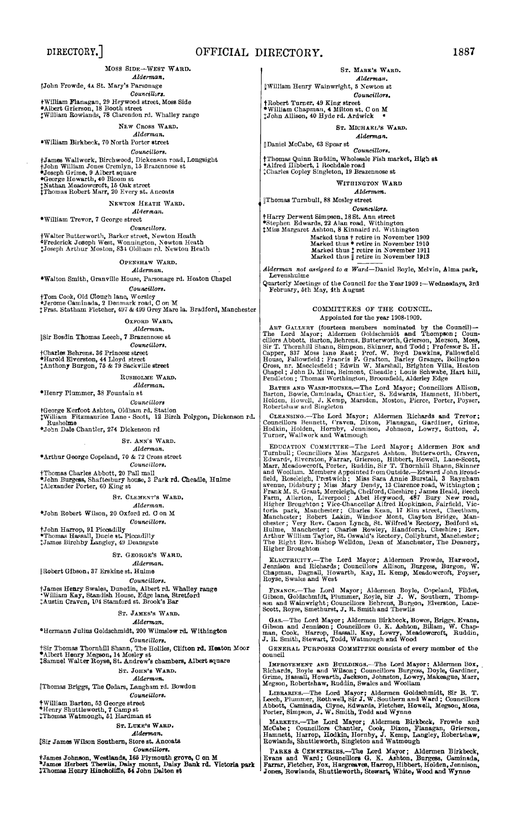 Official Directory. 1887