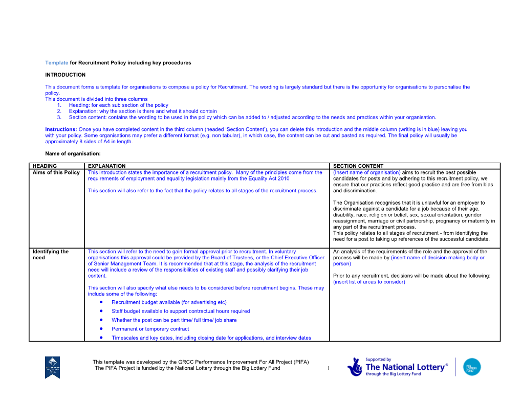 Template Protection of Vulnerable Adults Policy