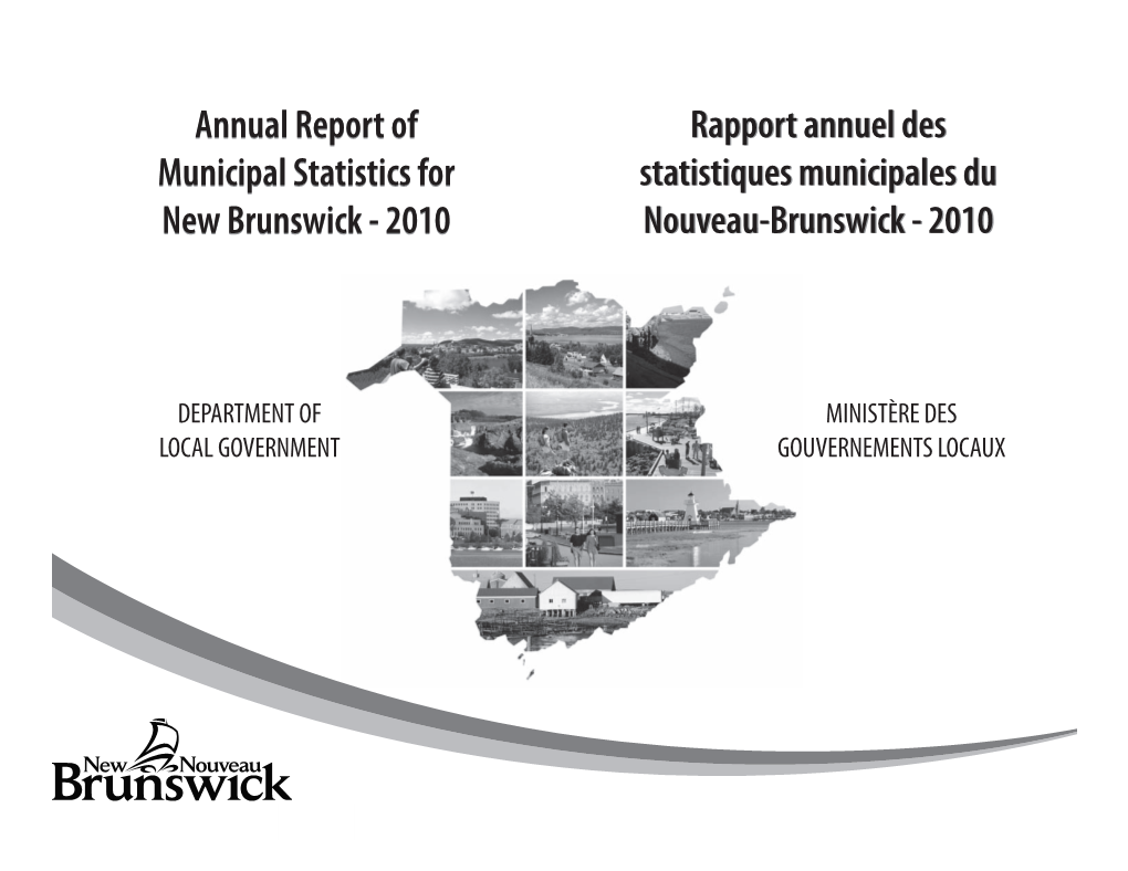 2010 Rapport Annuel Des Statistiques Municipales Du Nouveau-Brunswick