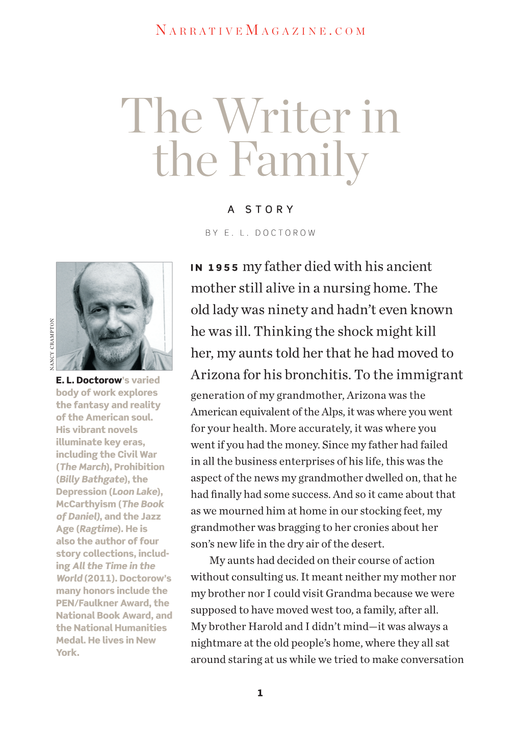 "The Writer in the Family" by E.L. Doctorow