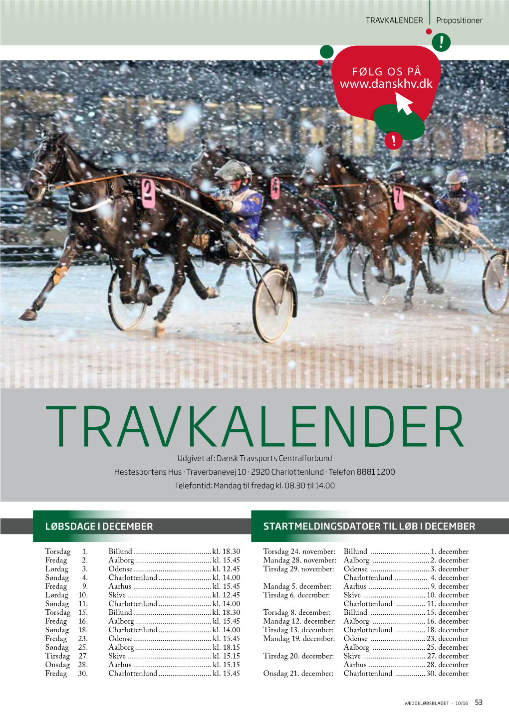 TRAVKALENDER Propositioner