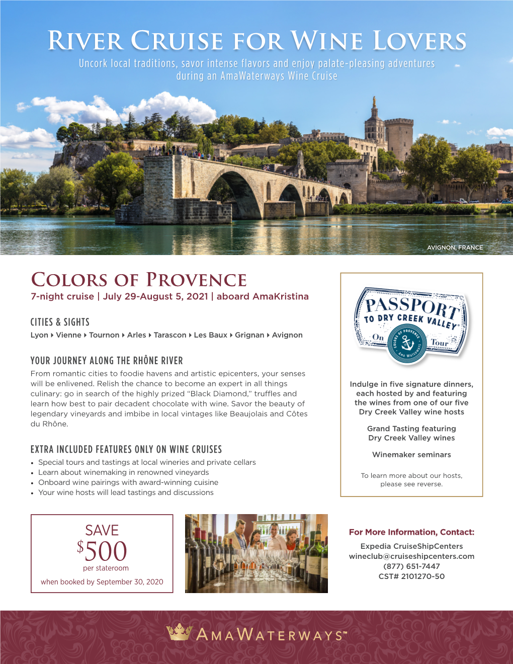 River Cruise for Wine Lovers $500