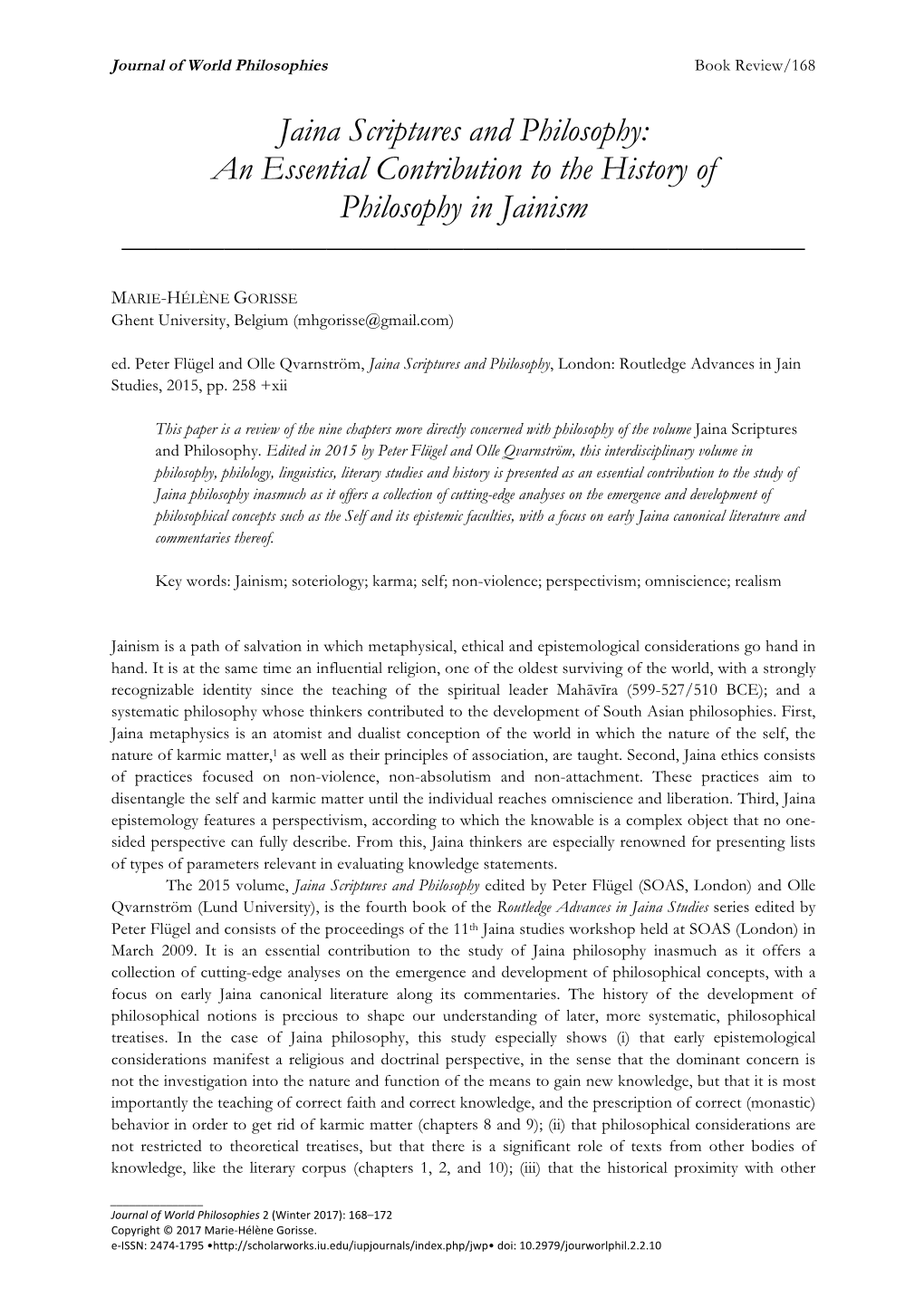 Jaina Scriptures and Philosophy: an Essential Contribution to the History of Philosophy in Jainism ————————————————————