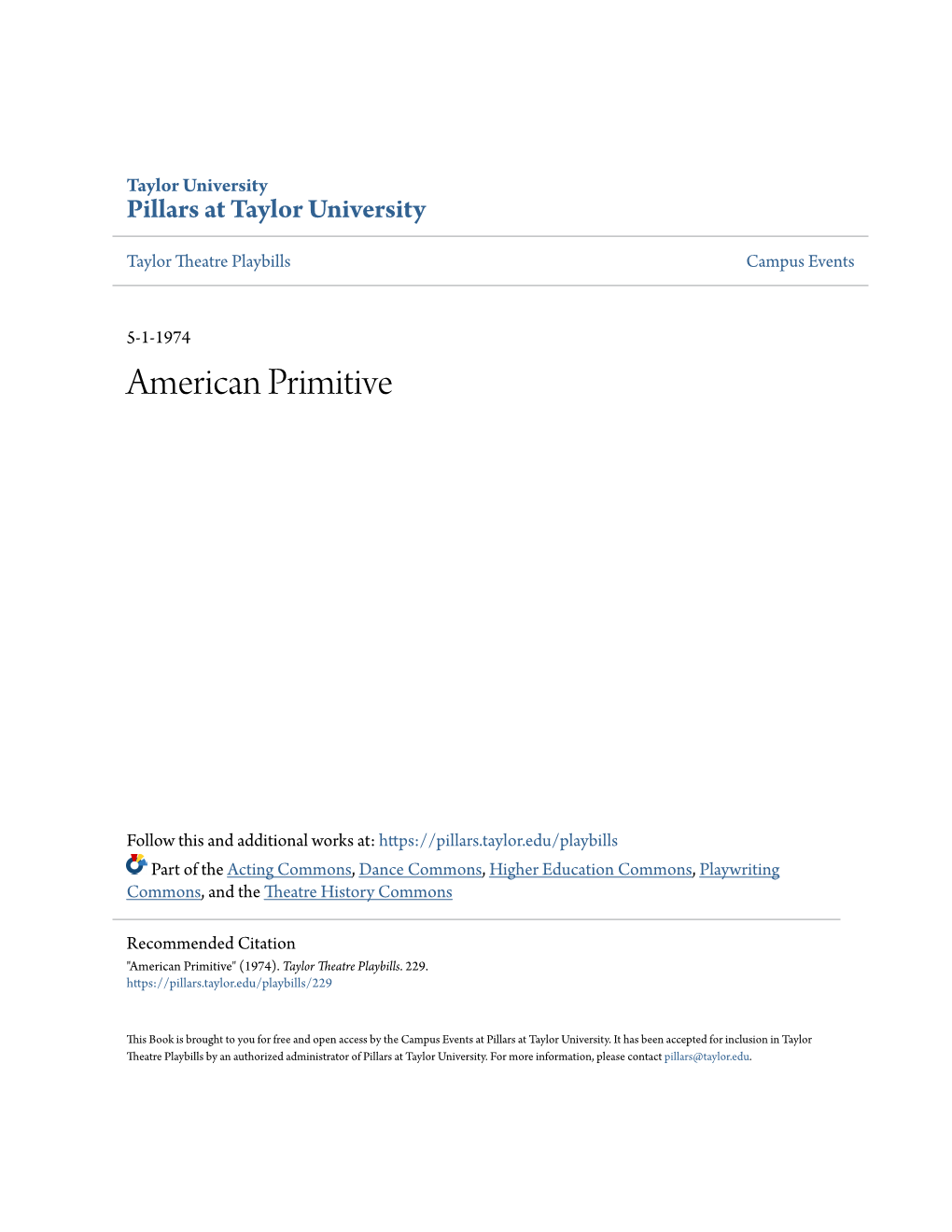 American Primitive