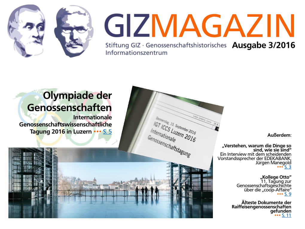 Olympiade Der Genossenschaften Internationale Genossenschaftswissenschaftliche Tagung 2016 in Luzern  S