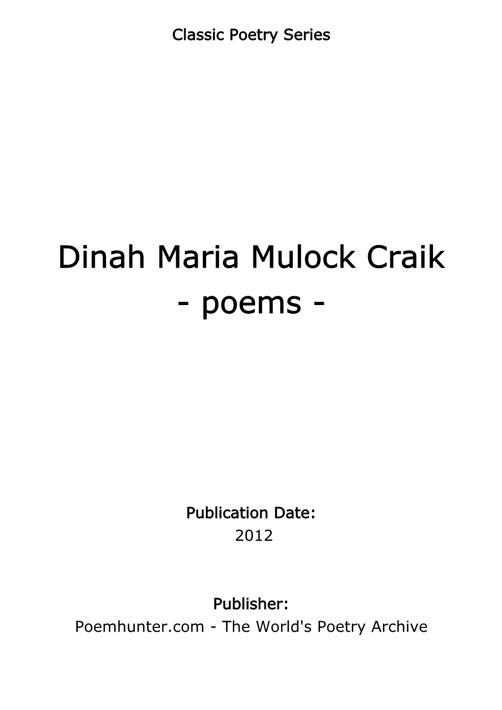 Dinah Maria Mulock Craik - Poems