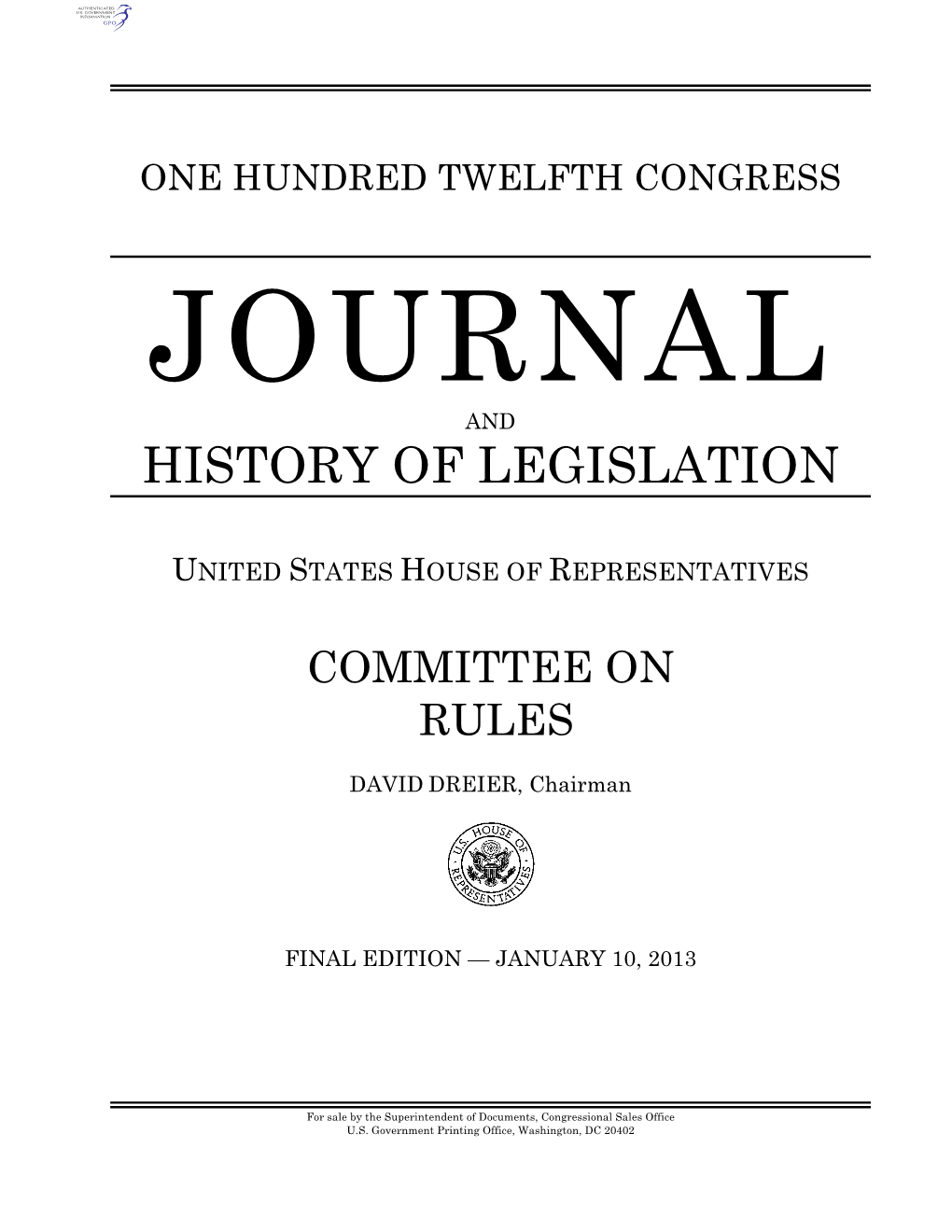 History of Legislation