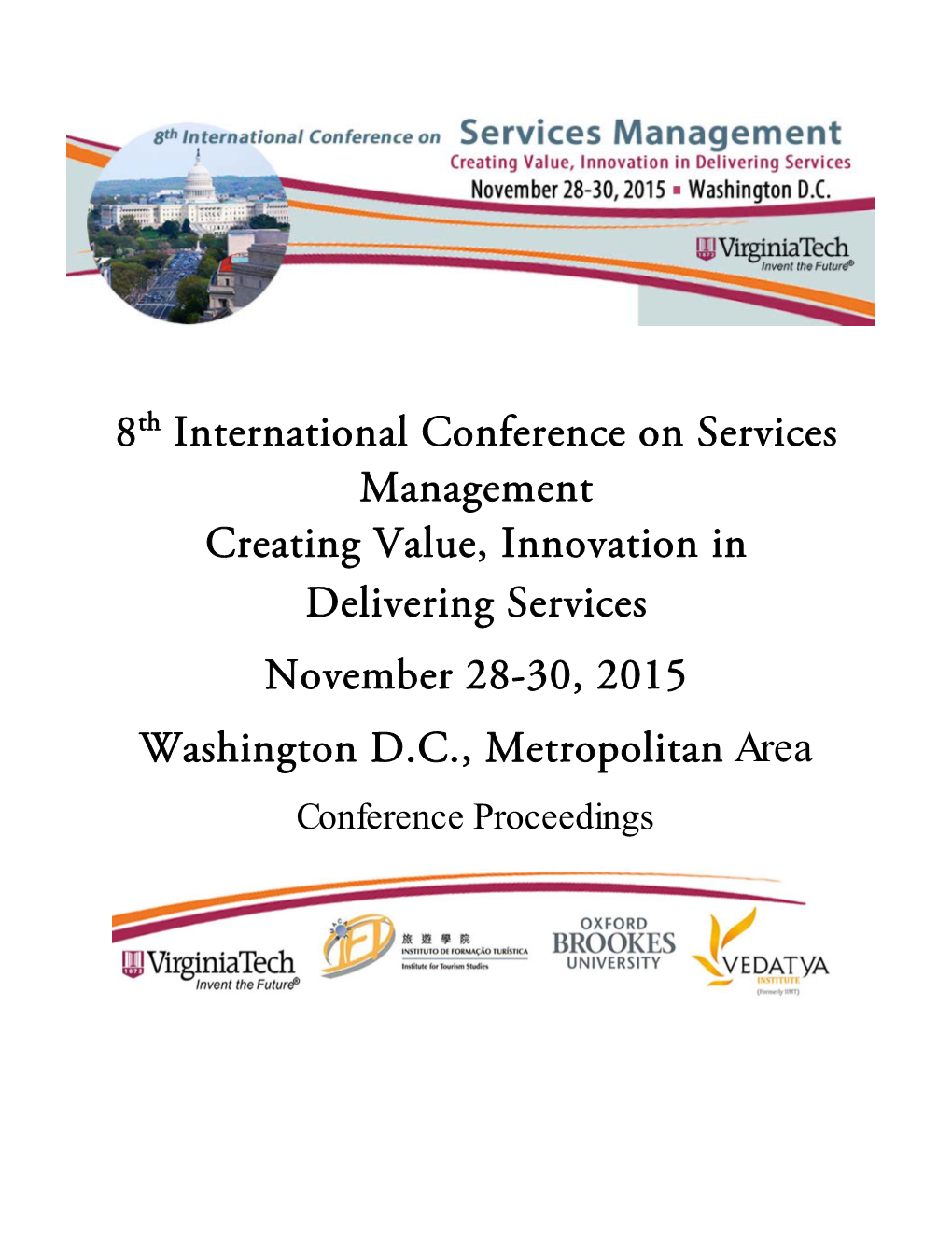 8Th International Conference on Services Management Creating
