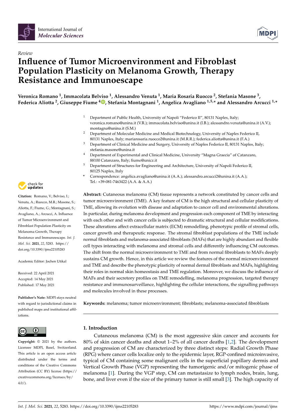 Influence of Tumor Microenvironment and Fibroblast Population Plasticity