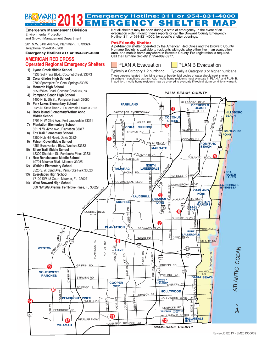 Download Broward County Emergency Shelter Map 2013