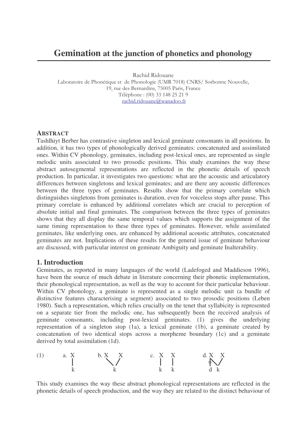 Gemination at the Junction of Phonetics and Phonology