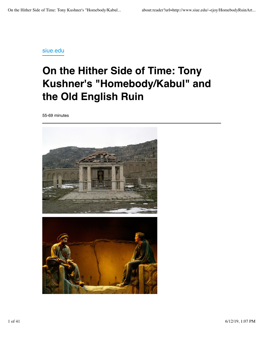 Tony Kushner's "Homebody/Kabul
