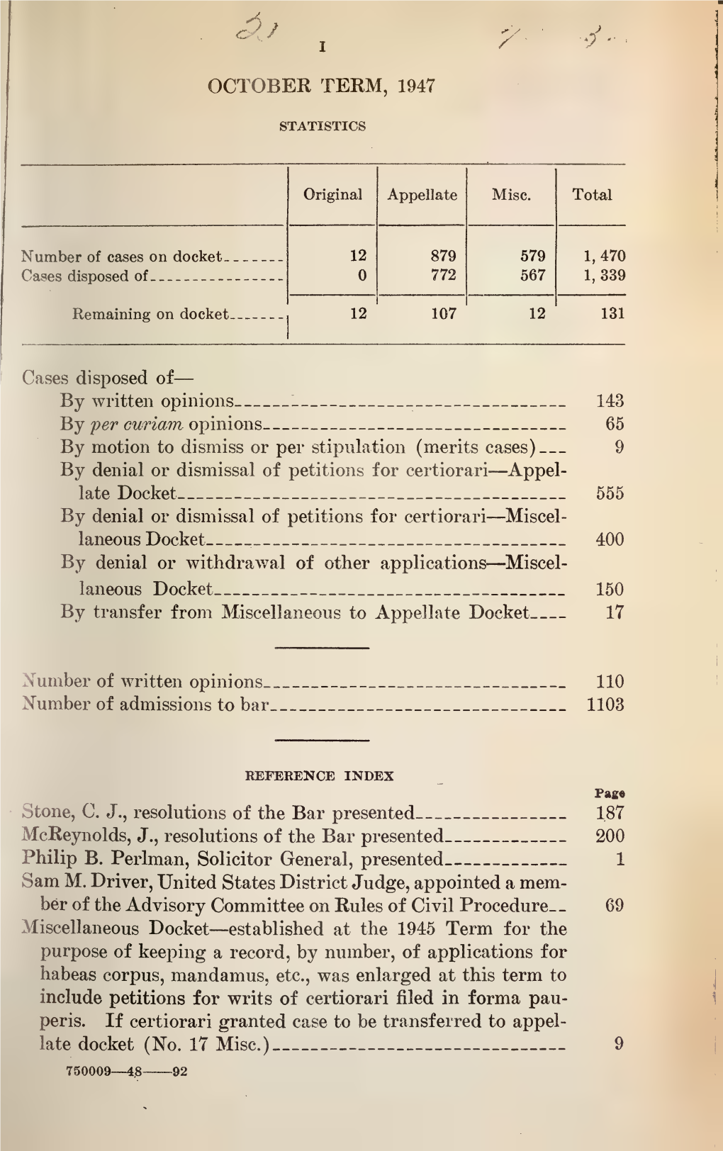 October Term, 1947