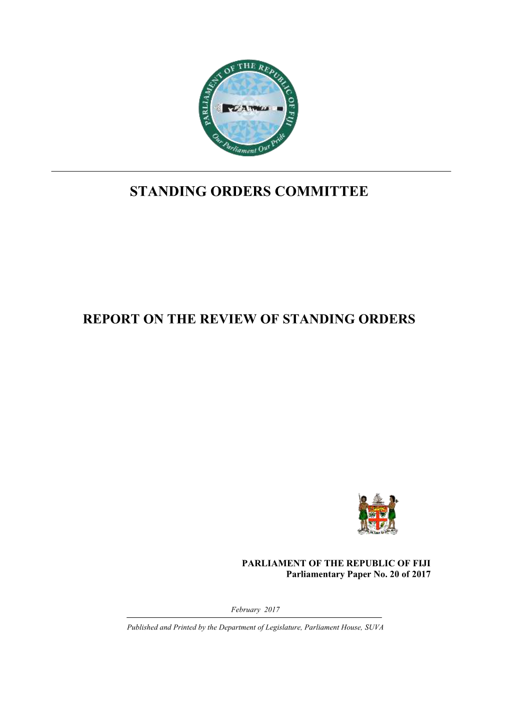 Standing Orders Committee