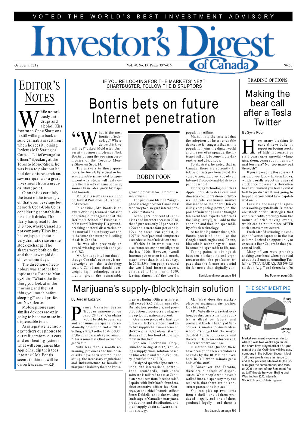 Bontis Bets on Future Internet Penetration