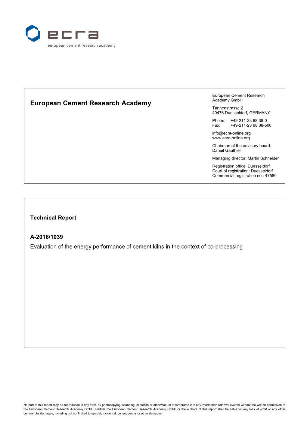 Evaluation of the Energy Performance of Cement Kilns in the Context of Co-Processing