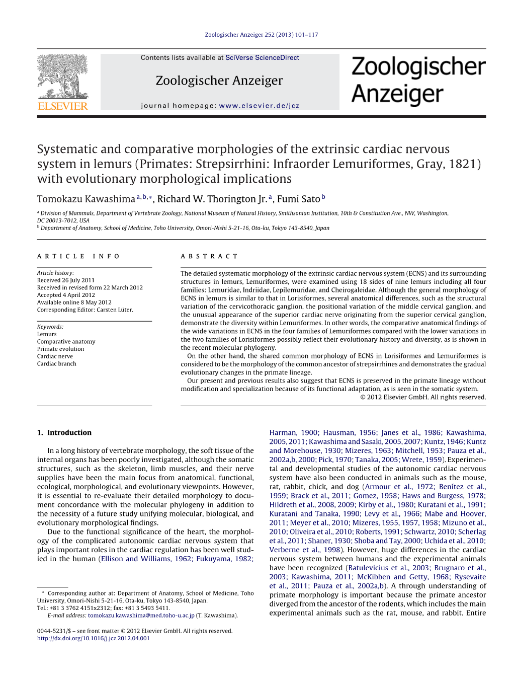 Systematic and Comparative Morphologies of the Extrinsic