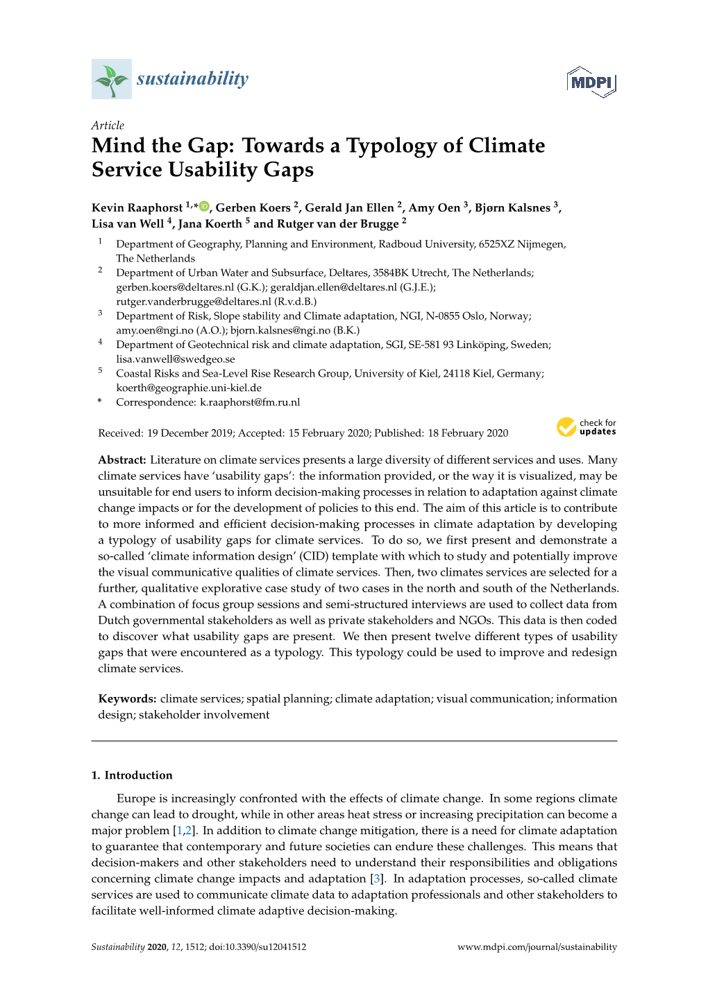 Towards a Typology of Climate Service Usability Gaps