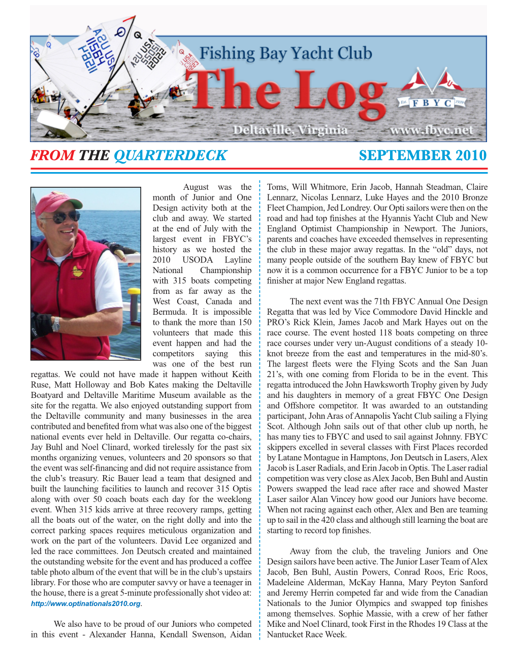 From the Quarterdeck September 2010