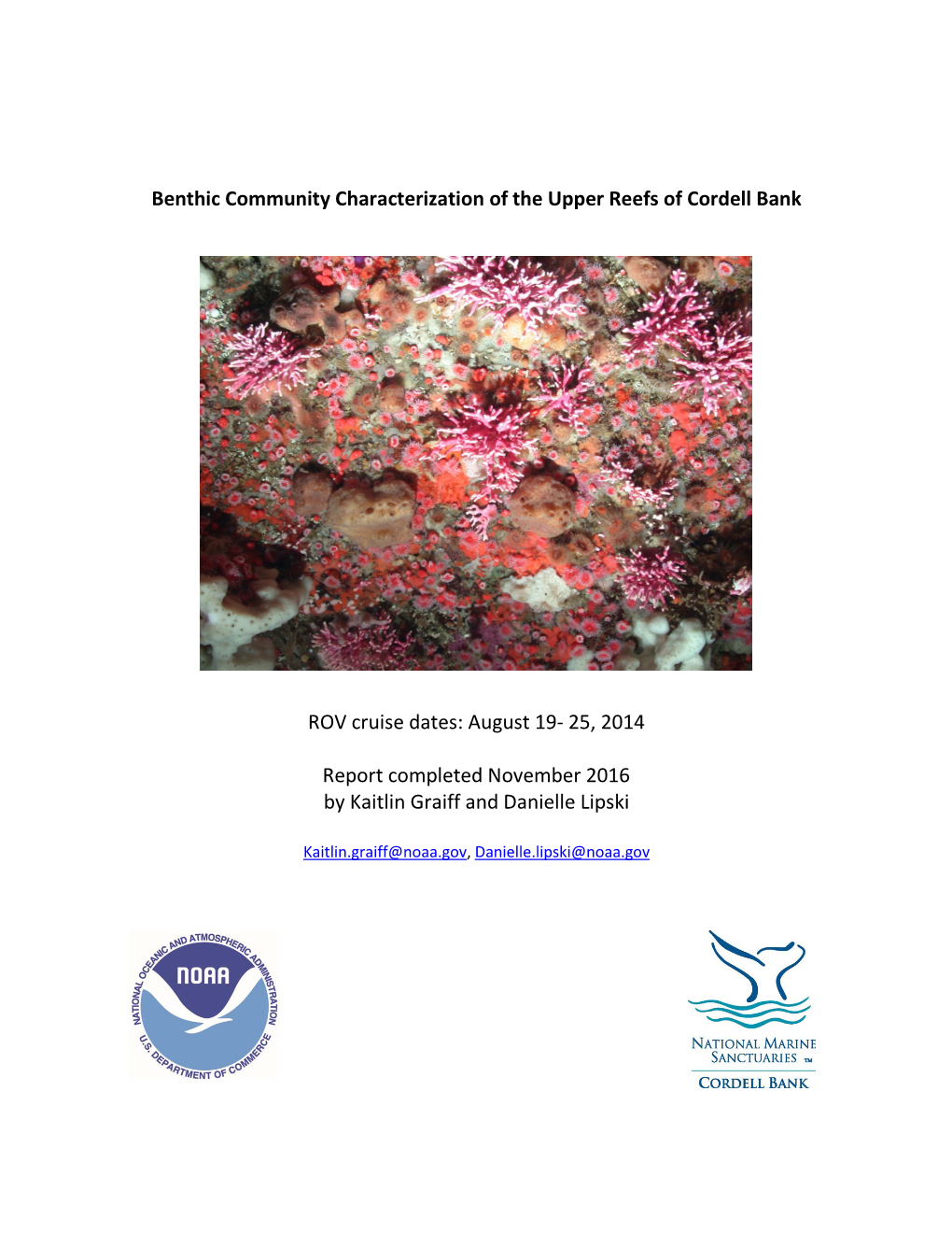 Benthic Community Characterization of the Upper Reefs of Cordell Bank