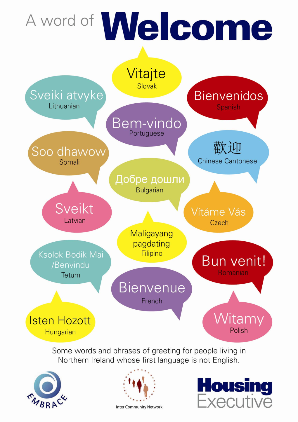 A Word of Welcome This Booklet Aims to Encourage You to Learn a Few Words of Welcome in Different Languages