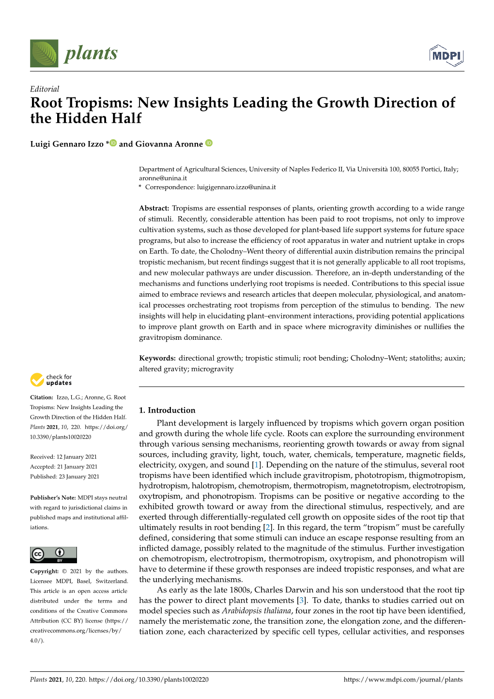 Root Tropisms: New Insights Leading the Growth Direction of the Hidden Half