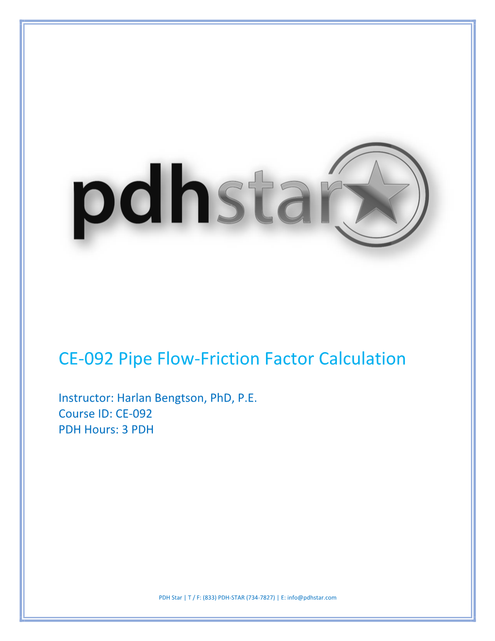 CE-092 Pipe Flow-Friction Factor Calculation