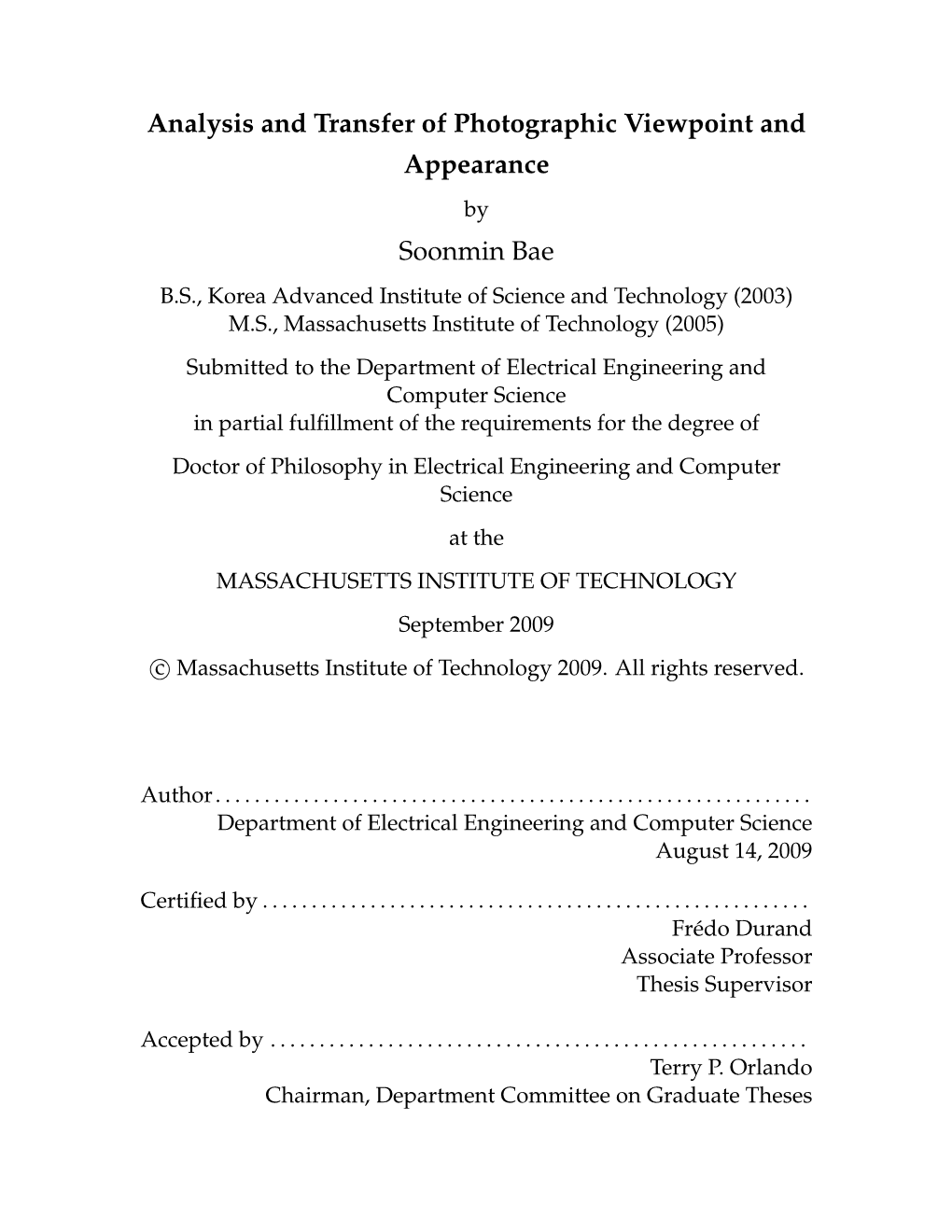 Analysis and Transfer of Photographic Viewpoint and Appearance