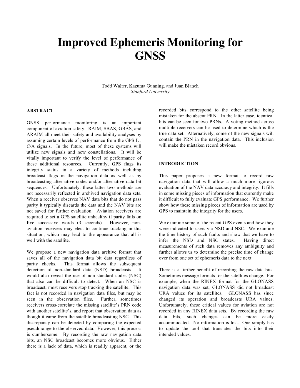 Improved Ephemeris Monitoring for GNSS