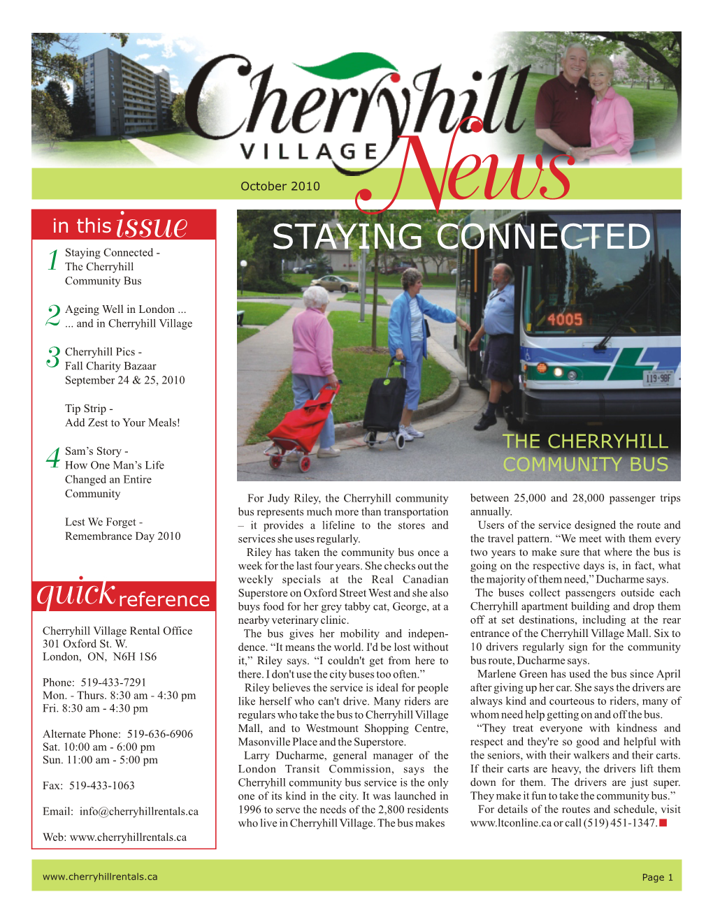 Cherryhill Village Newsletter October2010 All Pages.Cdr