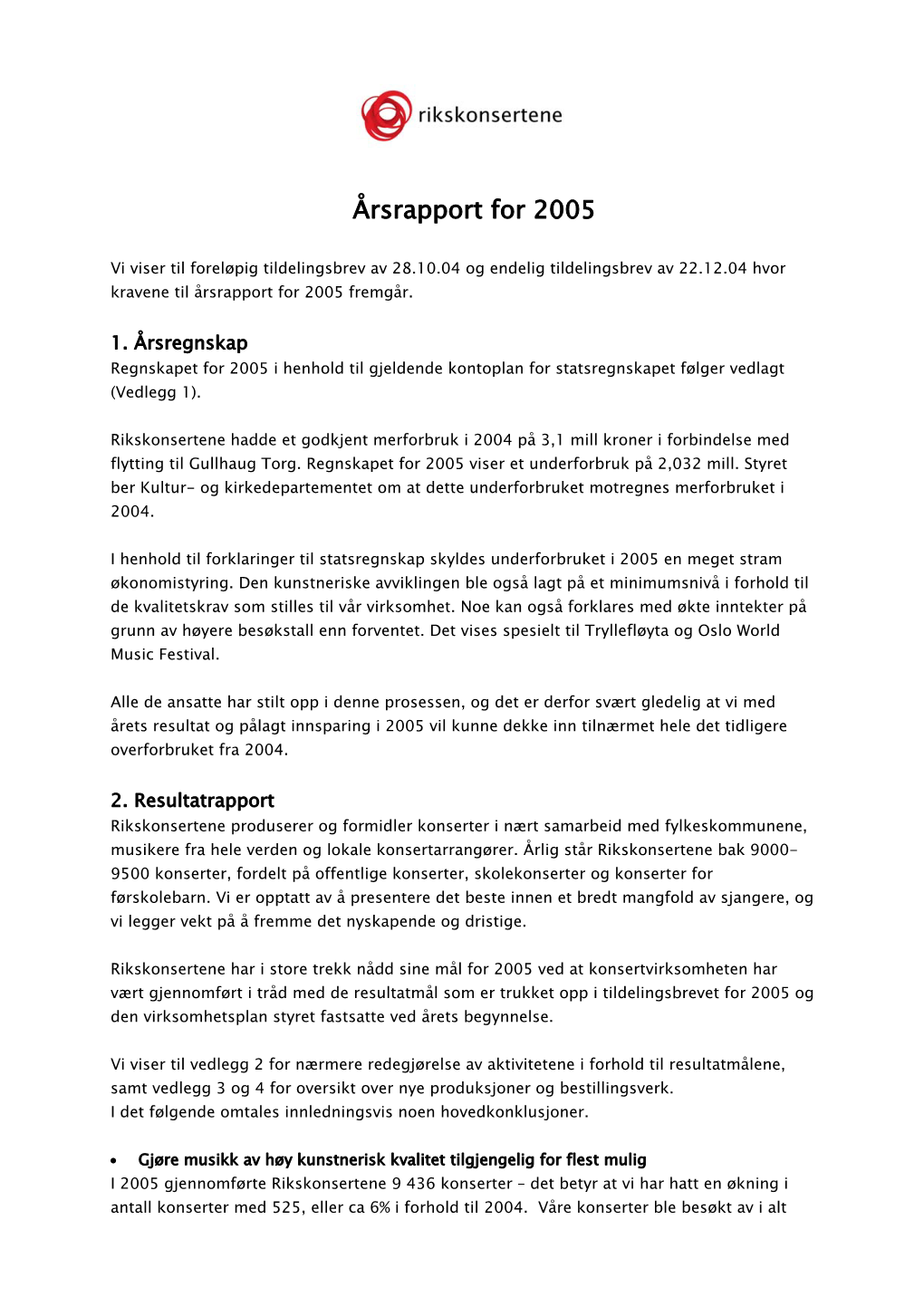 Årsrapport for 2005