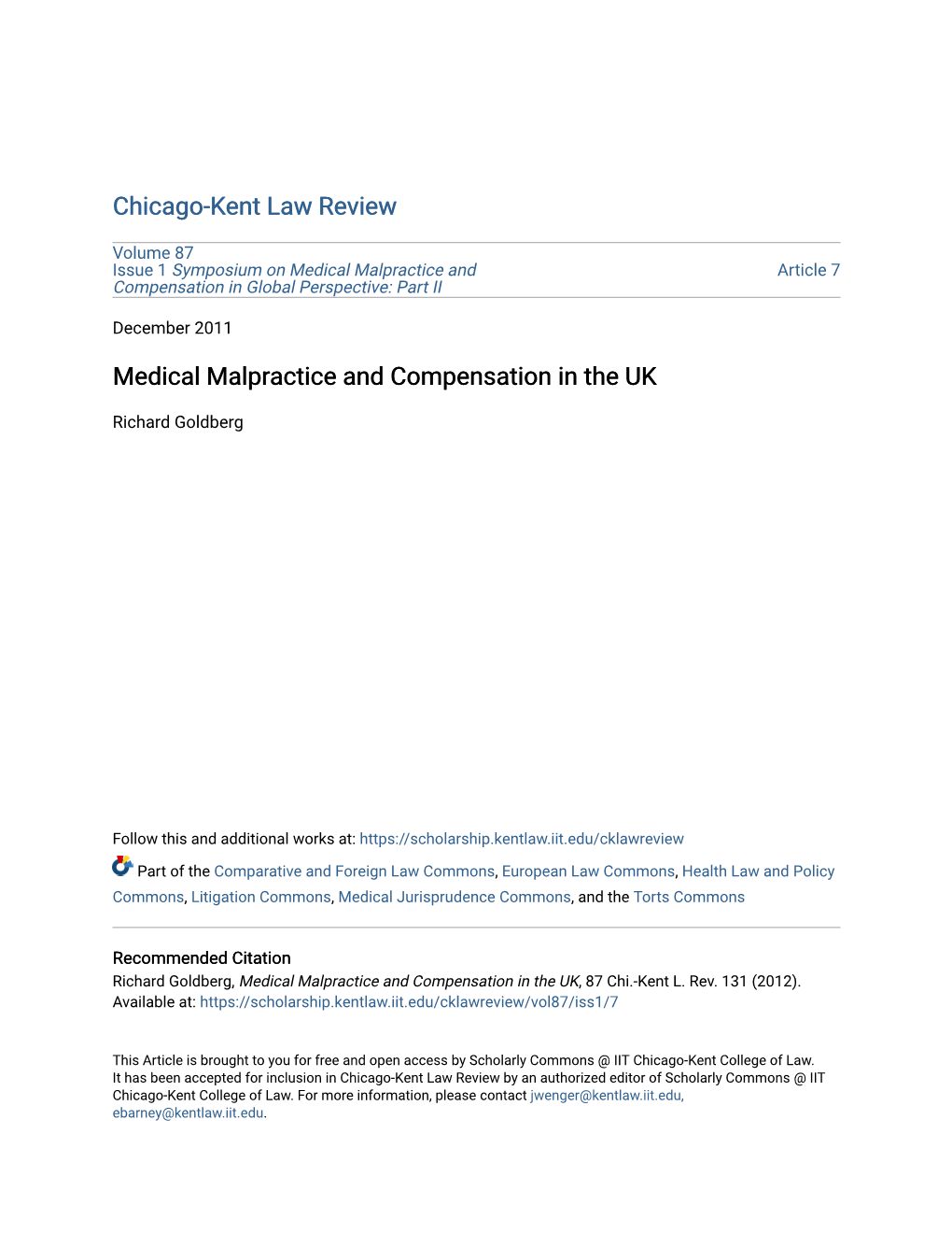 Medical Malpractice and Compensation in the UK